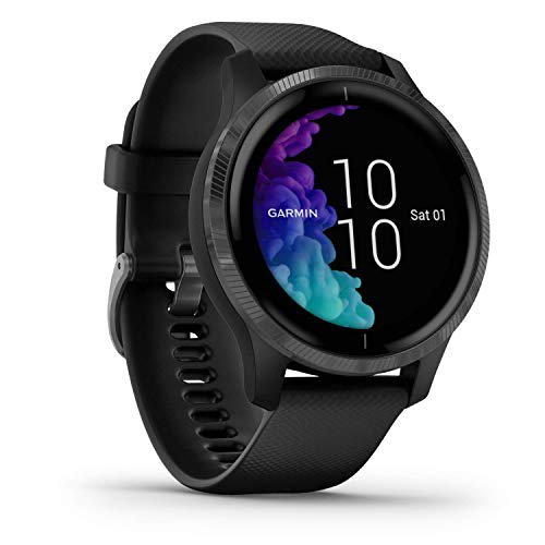 Garmin venu – wasserdichte GPS-Fitness-Smartwatch mit AMOLED Display, Trainingsplänen & animierten Übungen. 20 Sport-Apps, Herzfrequenzmessung, 5 Tage Akkulaufzeit, kontaktloses Bezahlen, Musikplayer