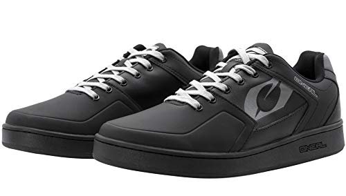 O'NEAL | Mountainbike-Schuhe | MTB Downhill Freeride | Gleichgewicht zwischen Grip & Fußrepositionierung, Waben-Sohle | Pinned Flat Pedal Shoe Edition TBS | Erwachsene | Schwarz Grau | Größe 44