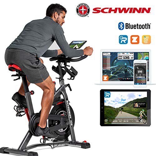 Schwinn Speedbike IC8 mit Bluetooth Indoor Cycle mit Magnetwiderstand, 100-fache Widerstandseinstellung mit Digitalanzeige, Zwift App. kompatibel, SPD-Klickpedale, max. Benutzergewicht 150 kg