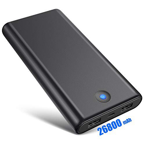 Ekrist Powerbank, 26800mAh Hohe Kapazität Power Bank Externer Akku【Rutschfestes Design】 Tragbares Ladegerät mit LED Indikator, 2 Ausgängen, Universelles Akkupack für Handy und Tablet