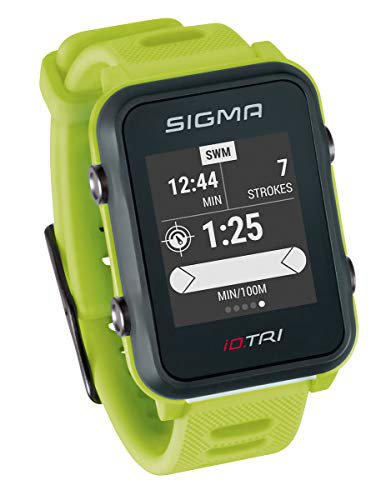 SIGMA SPORT Sigma Sport iD.TRI, GPS Triathlon-Uhr mit Navigation, Smart Notifications, leicht und wasserdicht, inkl. Brustgurt, Geschwindigkeits- und Trittfrequenzsensor sowie Fahrradhalterung