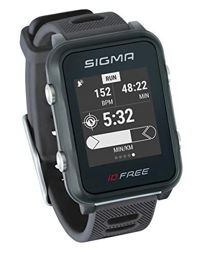 SIGMA SPORT iD.FREE GPS Multisport-Uhr für Outdoor und Navigation, Smart Notifications, Geocaching, Pulsmessung am Handgelenk, wasserdicht, inkl. Fahrradhalterung