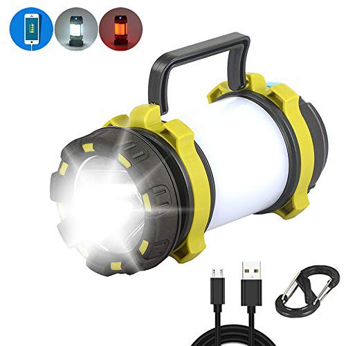LangRay LED Campinglampe Aufladbar, Camping Laterne IPX4 Wasserdicht Campingleuchte Taschenlampe Dimmbare, Handscheinwerfer 270lm, 3 Lichtmodi 2 Helligkeitsstufen Handlampe mit 3000mAh Akku