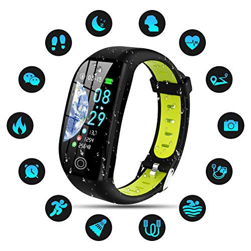 Fitness Armband mit Pulsmesser Wasserdicht IP68 Fitness Tracker Smartwatch yu 