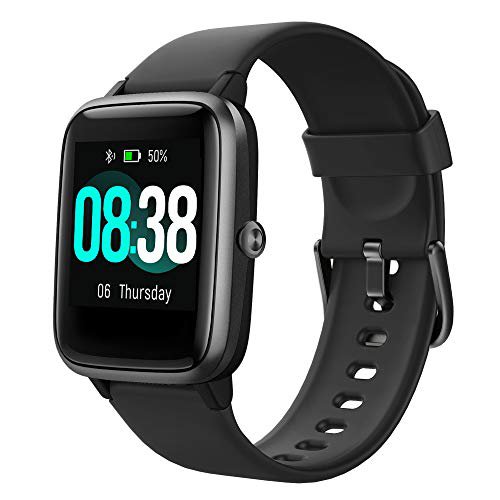 YONMIG Smartwatch, Fitness Armband Tracker Voller Touch Screen Uhr Pulsmesser Wasserdicht IP68 Armbanduhr Smart Watch mit Schrittzähler Stoppuhr Bluetooth Sportuhr für iOS Android Damen Herren