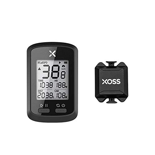 XOSS Fahrradcomputer G + kabellosWireless GPS Tacho Wasserdicht Rennrad MountainbikeMTB Fahrrad Bluetooth ANT + mit Trittfrequenz (Combo 1)