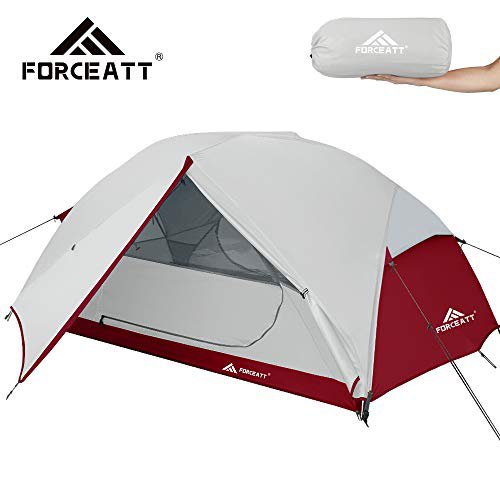 Forceatt Zelt 2 Personen Camping Zelt, 2 Doors Wasserdicht & Winddicht & Insektensicher 3-4 Saison Ultraleichte Rucksack Zelt für Trekking, Camping, Outdoor.
