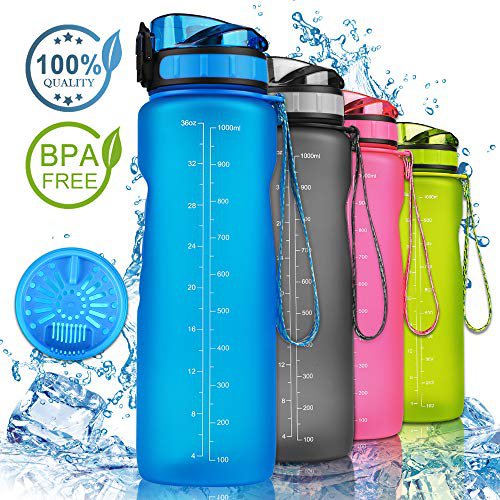 Nasharia Sport Trinkflasche - 650ml/1L, BPA Frei Auslaufsicher Sport Wasserflasche Ideal für Outdoor, Fahrrad, Fitness, Camping, Schule, Büro usw. (650ml, Blau)
