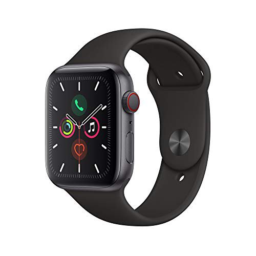 Apple Watch Series 5 (GPS + Cellular, 44 mm) Aluminiumgehäuse Space Grau - Sportarmband Schwarz