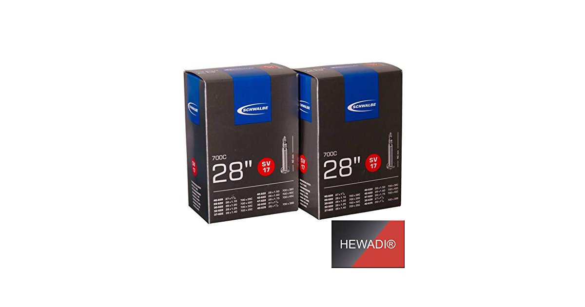 2x Schwalbe Fahrradschlauch 28 Zoll + 3 Reifenheber - Butyl Schläuche Für Tour, City, Trekking