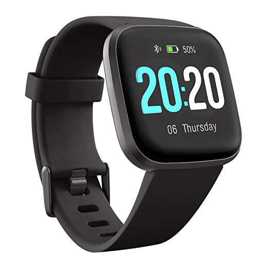 Lintelek Smartwatch Fitness Armband mit 1,3 Zoll Voller Touch Farbdisplay Screen Fitness Uhr 5ATM Wasserdicht Home Exercise Armbanduhr Fitness Tracker Stoppuhr Pulsmesser Schlafüberwachung