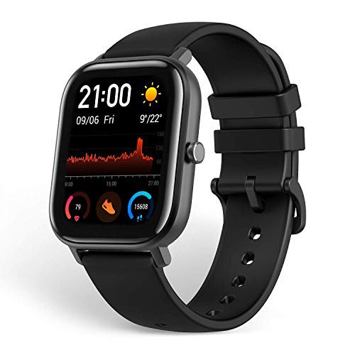 Amazfit GTS Smartwatch mit anpassbaren Widgets, schmalem Metallgehäuse, Wasserdichtigkeit bis zu 5 ATM, EU-weitem Service und Garantie (Black)