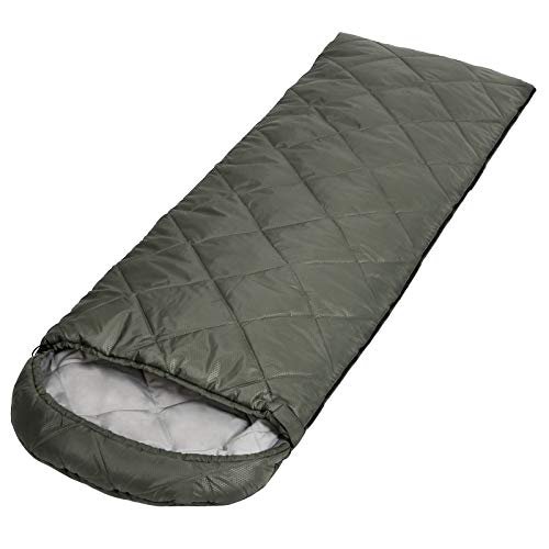 SONGMICS Schlafsack für Camping, Deckenschlafsack, kompakt, olivgrün GSB20BR