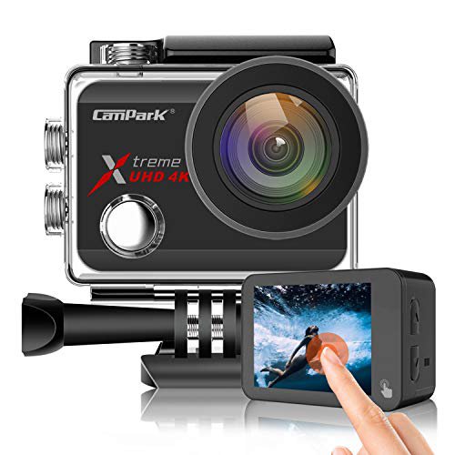 Campark X30 Action Cam Echte 4K/60fps 20MP Unterwasserkamera 40m (Touchscreen Anti-Shaking WiFi 170 ° Weitwinkel Verstellbar Zubehöre Kompatibel mit gopro)