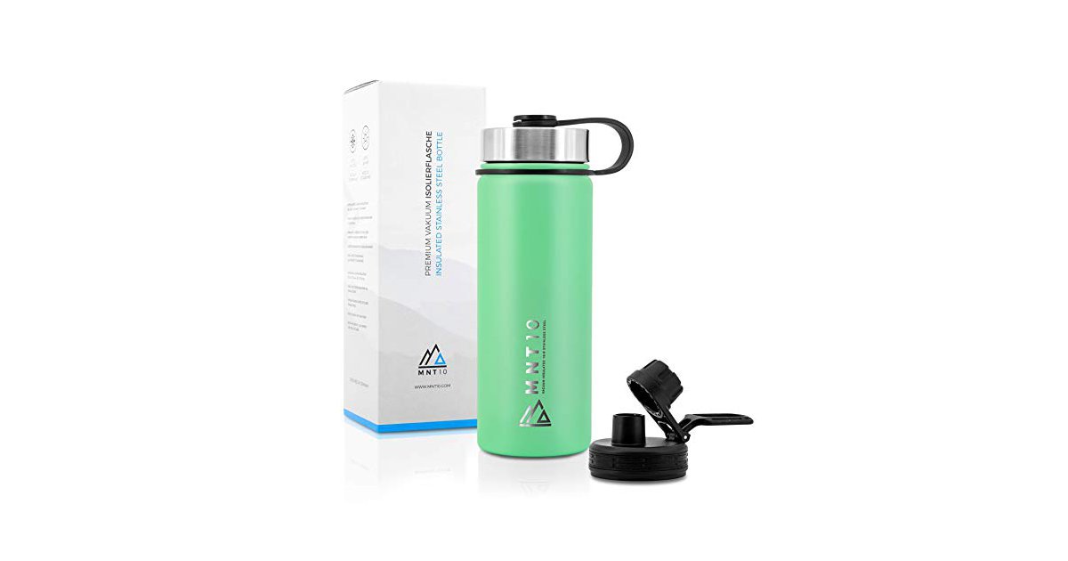 KELP Edelstahl-Wasserflasche 500 Ml – Auslaufsicher, Isoliert, Hält Getränke Heiß/kalt, BPA-frei, Für Kinder & Erwachsene (Grün)