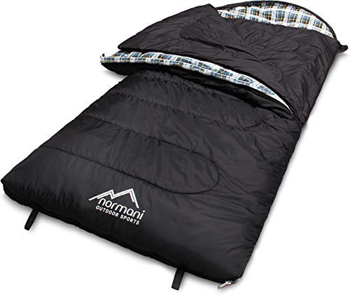 normani 4-in-1-Funktion Extrem Outdoor Schlafsack 'Antarctica' aus Nylon Rip-Stop mit 500 + 250 g/m² Hollow Fiber Füllung 220 x 90 cm Farbe schwarz Größe Links