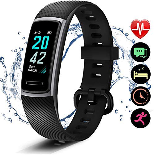 Fitness Armband Schrittzahler Uhr Wasserdicht IP68 Aktivitatstracker mit Pulsmesser Fitness Tracker pulsuhr fur Kinder Damen Herren iOS Android