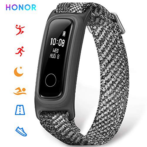 HONOR Band 5 Smartwatch Fitness Armband mit Pulsuhr Voll Touchscreen Fitness Tracker Uhr Wasserdicht IP68, Schlafmonitor,Musiksteuerung, Sportuhr Schrittzähler für Damen Herren Smart Watch (grau)
