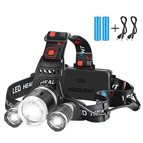 Fyore LED Stirnlampe Kopflampe USB Wiederaufladbare Mini stirnlampen Arbeitsleuchte Taschenlampe Werkstattlampe, lenser stirnlampe Wasserdicht Leichtgewicht 8000 lumen,für Laufen, Joggen, Angeln, Campen usw