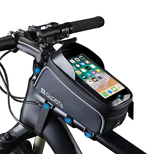 GADISTA ® Frankreich, NEU Fahrrad Rahmentasche für Handy (6,5 Zoll) mit Touch ID-Handyhalterung Fahrrad Wasserdicht mit GPS - Fahrrad Tasche mit Stauraum Durch 4 Schnell Anzubringende Klettverschlüsse