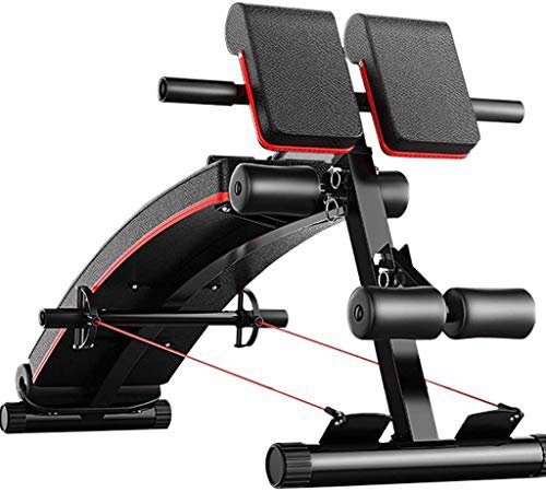 AG Home 3-in-1-Multifunktions-Fitnessgerät, Bauchbrett, römischer Stuhl, Hantelbank, Haushalt einstellbar, maximale Belastung 440 Pfund, Schwarz + Rot