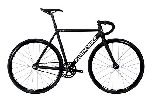 FabricBike Light PRO - Fixed Gear Fahrrad, Single Speed Fixie Starre Nabe, Aluminium Rahmen und Gabel, Räder 28", 4 Farben, 3 Größen, 8.45 kg (Größe M) (Light Pro Matte Black, M-54cm)