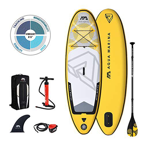 Aquamarina AM AQUA MARINA Stand Up Paddle Board im Set für Jugendliche VIBRANT iSUP 8’0’’ SUP-Board aufblasbar Kids 244 x 71 x 10 cm