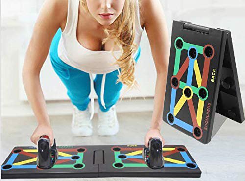 Surplex Faltbare 9-in-1 Push Up Rack Board System mit Handgriff Push-Up-Bracket Board Portable Multifunktionales Muskeltraining System für Home Fitness Workout Training Gym Übungsständer
