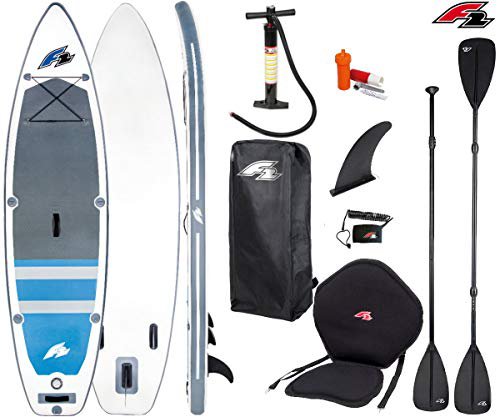 F2 AXXIS 11'5" SUP Board und Kajak Paddel, Leash und Kajak Sitz ISUP 350cm