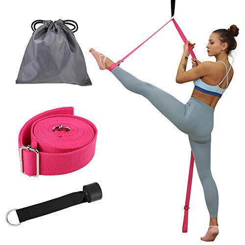 SUSSURRO Fitnessbänder Set Baumwolle Schlingentrainer mit Türanker Schlagpolster widerstandsbänder krafttraining Fitnessband Theraband Resistance Band Langer Yoga Gurt Band Zubehör(Rosa)