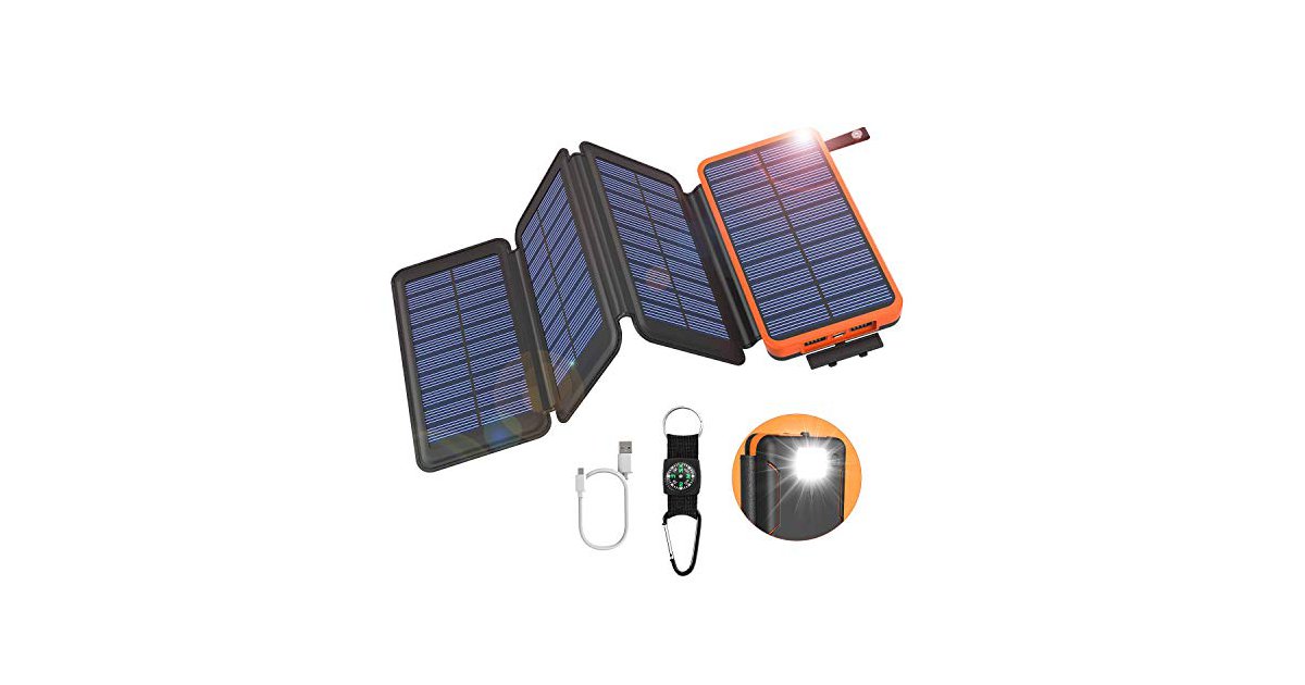 Solar Powerbank 26800mAh GOODaaa,Tragbare Solar Ladegerät mit 4