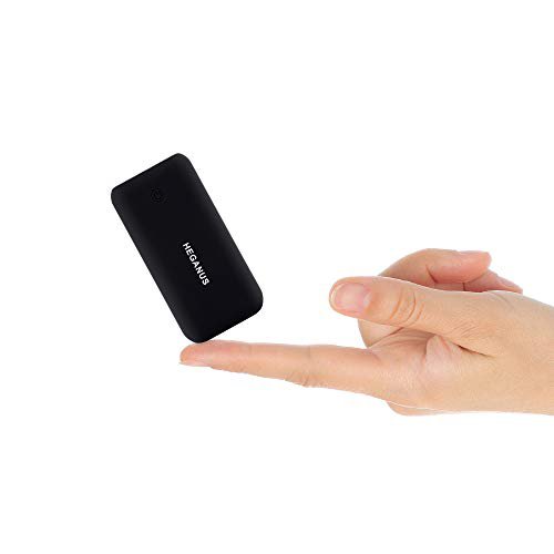 Heganus Powerbank 10000mAh, Mini Kompakte Externer Akku, Kleine und Leichter Power Bank mit Micro+Type C, Handy Ladegerät Leicht Compact Externer Batterie für iPhone,Samsung,Huawei,iPad (Schwarz)