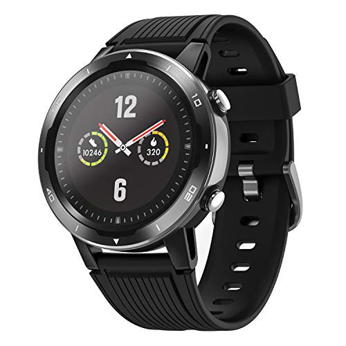 Letsfit Smartwatch GPS Sportuhr, Fitness Armbanduhr 46mm Touchscreen Laufuhr GPS Fitness Smartwatch mit Pulsmesser, GPS-Uhr mit schwimmenmodi Smart Notifications 5 ATM wasserdicht,15 Tage Akkulaufzeit