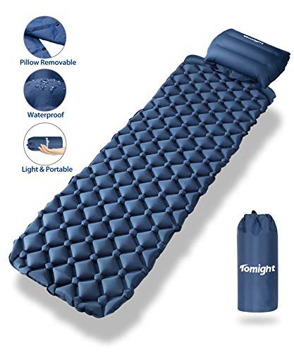tomight Isomatte Camping, Ultraleichte Isomatte mit Abnehmbares Kissen, 2.16 M Luftmatratze Camping Lang Abschnitt Wasserdicht für Wandern, Backpacking, Camping, Strand