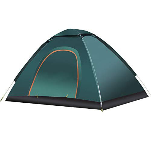 thematys Outdoorzelt leichtes Pop Up Wurfzelt Zelt in Orange-Grün mit Tragetasche - perfekt für Camping, Festivals und Urlaub (1-2 Personen)