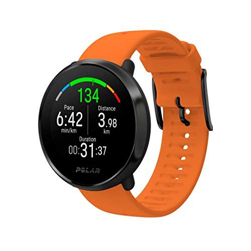 Polar Unisex – Erwachsene Ignite' wasserdichte GPS-Fitnessuhr, Orange, M/L