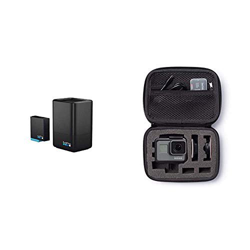 GoPro Dualladegerät + Akku für HERO8 Black/HERO7 Black/HERO6 Black (Offizielles  Zubehör) & Amazon Basics Tragetasche für  Actionkameras, Gr. XS