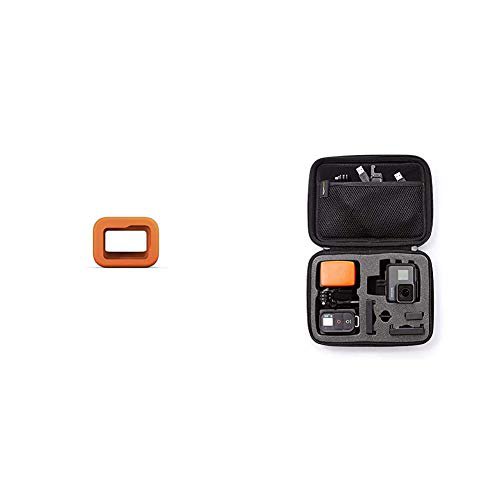 GoPro Floaty (HERO8 Black) Offizielles  Zubehör ACFLT-001 Orange & Amazon Basics Tragetasche für  Actionkameras, Gr. S