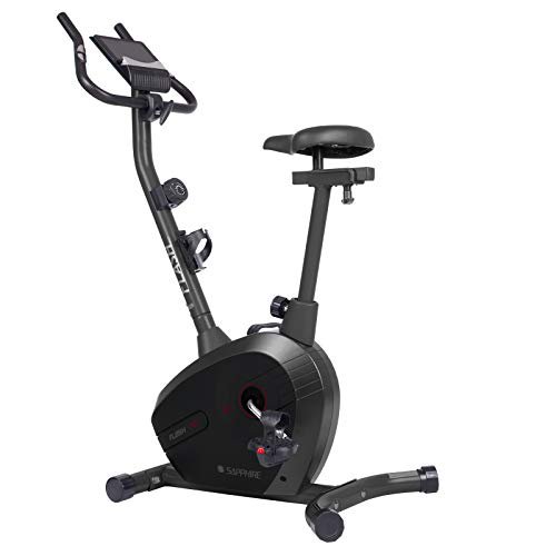 Xylo Heimtrainer Fitness Fahrrad Hometrainer Turngerät Home Gym Sport Magnetbremssystem Trainingsgerät Ergometer Trimmrad Bike Trimmrad 8 Stufige Widerstandeinstellung Enjoy SG-440B Schwitzgürtel SCHWARZ