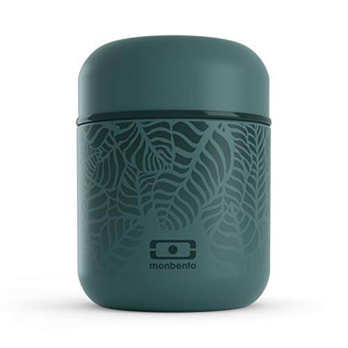 monbento - MB Capsule Graphic Jungle grün Klein Thermobehälter für Essen - Edelstahl Thermo Lunchbox - BPA frei