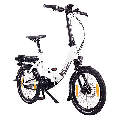 NCM Paris MAX N8R / N8C E-Bike, E-Faltrad, 250W, 36V 14Ah 504Wh Akku, 20” Zoll (Weiß mit Rücktrittbremse (N8C)