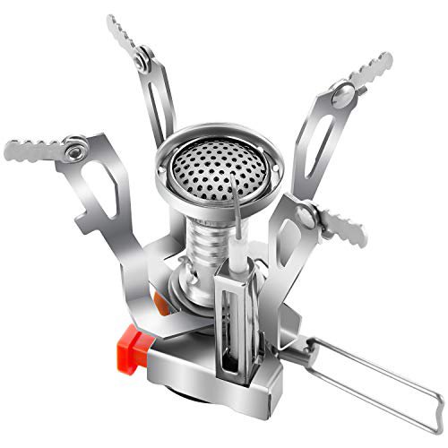 HIKENTURE Gaskocher Camping mit Piezozündung 3000W, Mini Gas Campingkocher Gasbrenner, Camp Gasherd für Primus/Weber/Coleman/Maximum Gas Kartuschen, Portable Gas Stove Trekking Picknick Outdoor