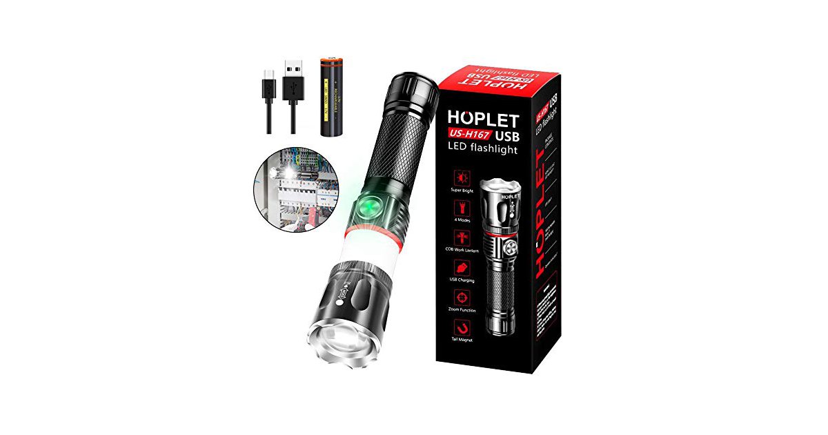 RGB Taschenlampe LED 650 Lumen - Aufladbar & Wasserdicht Mit Magnet