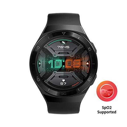HUAWEI Watch GT 2e Smartwatch (SpO2-Monitoring,Herzfrequenz-Messung,Musik Wiedergabe,GPS,Fitness Tracker,5ATM wasserdicht) graphite black