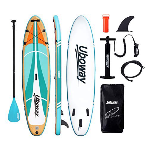 Signstek aufblasbare Stand-Up-Paddle-Boards: 305 * 80 * 15 cm (10 Fuß) SUP mit verstellbarem Paddelrucksack Pump Leash Fin Youth Adult Stand-Up-Paddleboard
