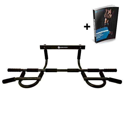 Sportastisch Türreck Klimmzugstange, Top-Allrounder¹ Get Strong für Türrahmen ohne Bohren bis 150kg belastbar, rutschfeste Multigriff Reckstange, GRATIS E-Book & bis zu 3 Jahren Garantie²