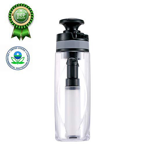 FVAL Wasserfilter Trinkflasche Filtrierende Wasserflasche für Reisen und Abenteuer - Entfernt 99,9% Aller Bakterien und Parasiten im Wasser -Perfekt Wasserfilter Outdoor Survival Trinkwasserfilter