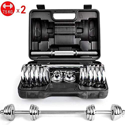 Suge 15kg Verstellbare Hanteln Set Galvanotechnik Einstellbare Gewichte Man Hantel Set mit Tragetasche Barbell Home Gym Fitness Training