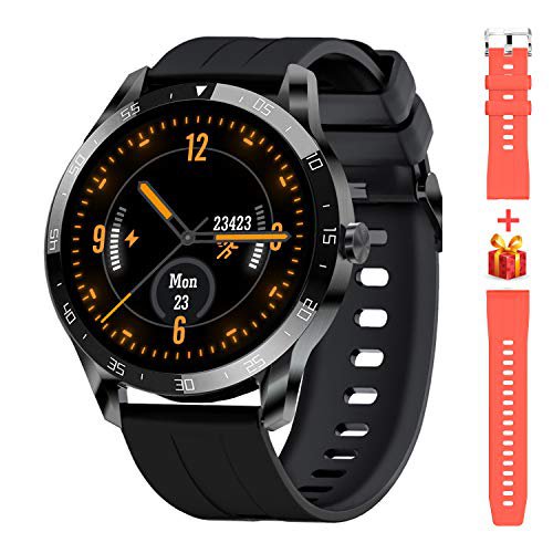 Blackview X1 Smartwatch Herren, Smart Armbanduhr Herren Fitness Tracker Smart Watch Rund 5ATM Wasserdicht Fitnessuhr Herren mit Pulsuhr Schrittzähler Damen Wearable Sportuhr iOS Android Kompatibel