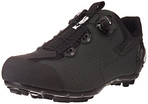 Sidi Unisex Zapatillas MTB Gravel Sneaker, Schwarz, Dunkelgrün, 42 EU